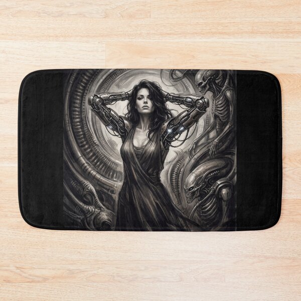 Item preview, Scifi Biomechanical portrait of a beautiful woman pinup art designed and sold by Vintage Designs +.