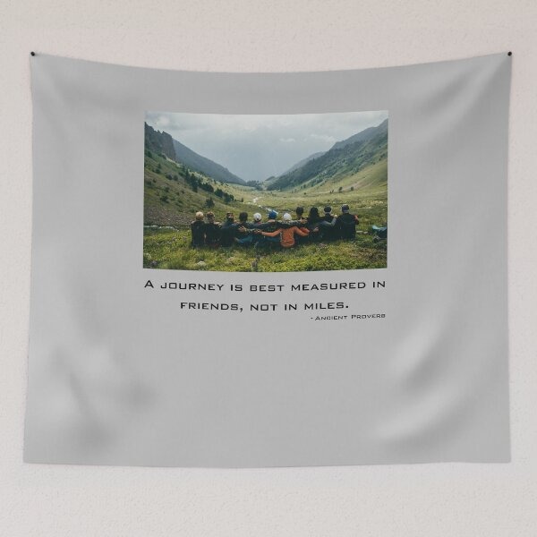 Item preview, A journey is best measured in friends, not in miles. Hiking Mountain Quote designed and sold by TeeArtWorld.