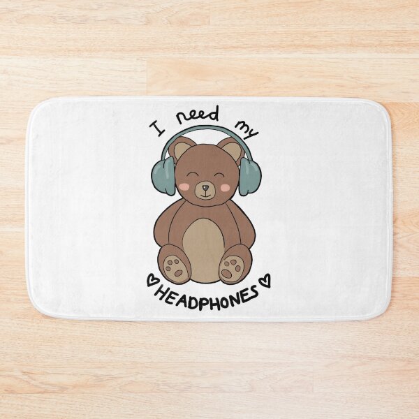 Item preview, Cute bear with headphones "I need my headphones" | Autism/ AuDHD/ ADHD/ neurodiversity designed and sold by NeurodiverseTea.
