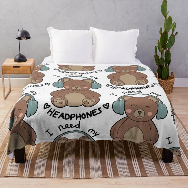 Item preview, Cute bear with headphones "I need my headphones" | Autism/ AuDHD/ ADHD/ neurodiversity designed and sold by NeurodiverseTea.