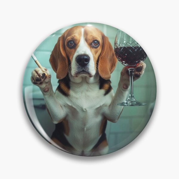 Item preview, Classy Beagle Drinking Wine On Toilet designed and sold by vk09.