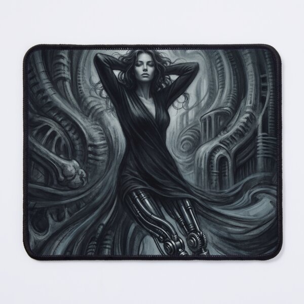 Item preview, Scifi Biomechanical portrait of a beautiful woman pinup art designed and sold by Vintage Designs +.