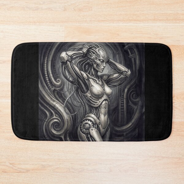 Item preview, Scifi Biomechanical portrait of a beautiful woman pinup art designed and sold by Vintage Designs +.