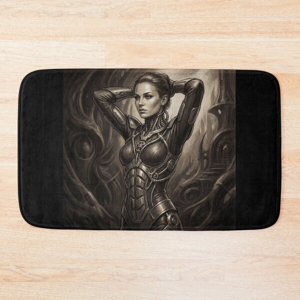 Item preview, Scifi Biomechanical portrait of a beautiful woman pinup art designed and sold by Vintage Designs +.
