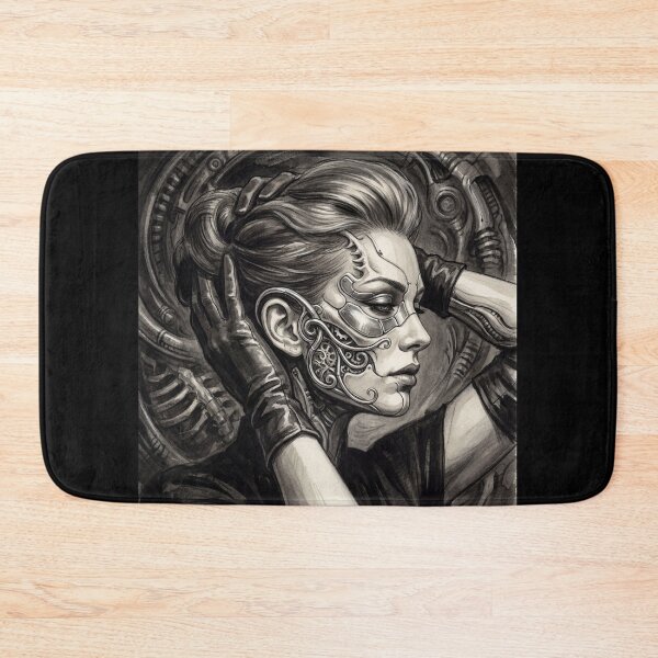 Item preview, Scifi Biomechanical portrait of a beautiful woman pinup art designed and sold by Vintage Designs +.