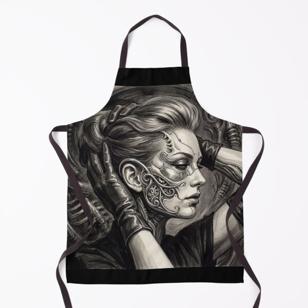 Item preview, Scifi Biomechanical portrait of a beautiful woman pinup art designed and sold by Vintage Designs +.