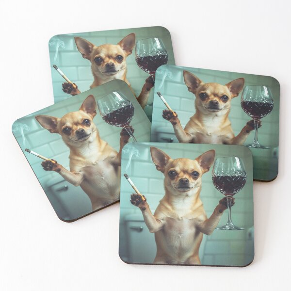Item preview, Classy Chihuahua Drinking Wine On Toilet designed and sold by vk09.