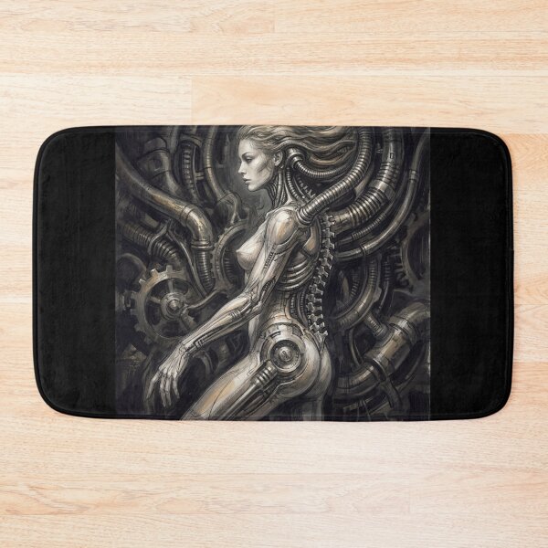 Item preview, Scifi Biomechanical portrait of a beautiful woman pinup art designed and sold by Vintage Designs +.