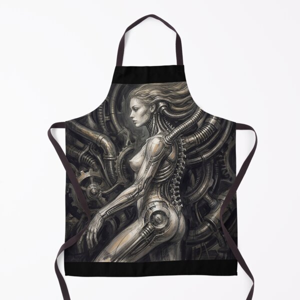 Item preview, Scifi Biomechanical portrait of a beautiful woman pinup art designed and sold by Vintage Designs +.