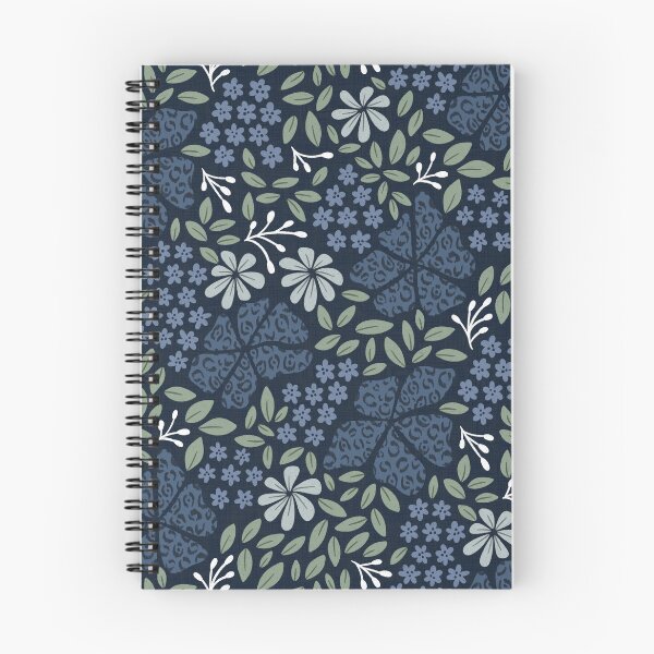 Item preview, Blue leopard flowers with dark background  designed and sold by SaltyCoveStudio.