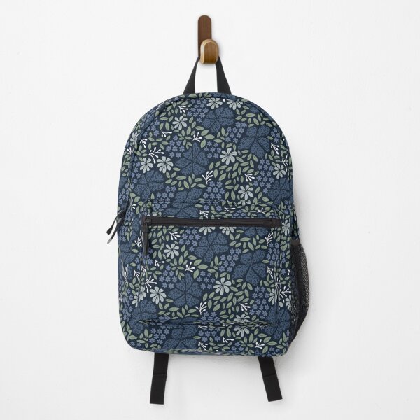Item preview, Blue leopard flowers with dark background  designed and sold by SaltyCoveStudio.