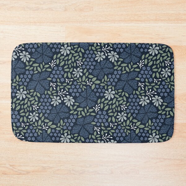 Item preview, Blue leopard flowers with dark background  designed and sold by SaltyCoveStudio.