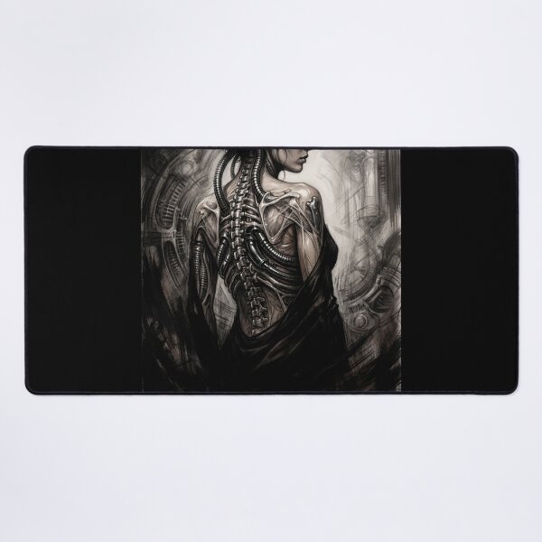 Item preview, Scifi Biomechanical portrait of a beautiful woman pinup art designed and sold by Vintage Designs +.