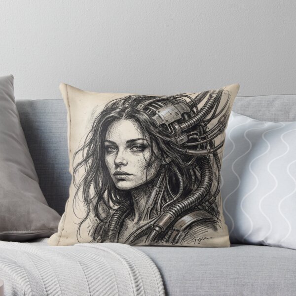 Item preview, Scifi Biomechanical portrait of a beautiful woman pinup art designed and sold by Vintage Designs +.