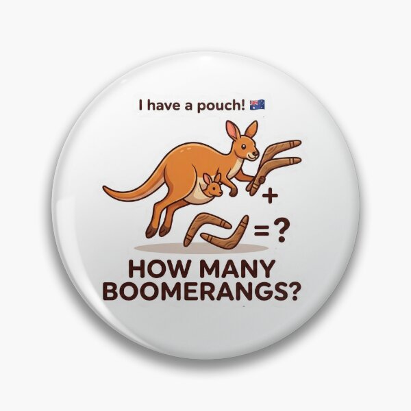 Item preview, Kangaroo & Joey – How Many Boomerangs? Australian Kids Magnet designed and sold by MiracleDroplet.