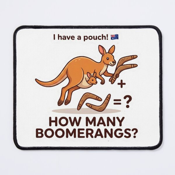 Item preview, Kangaroo & Joey – How Many Boomerangs? Australian Kids Magnet designed and sold by MiracleDroplet.