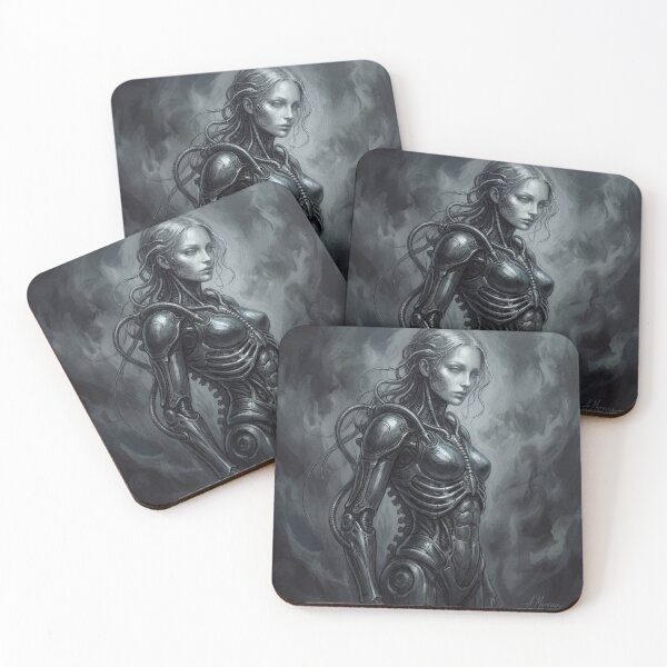 Item preview,  Scifi Biomechanical portrait of a beautiful woman pinup art designed and sold by Vintage Designs +.