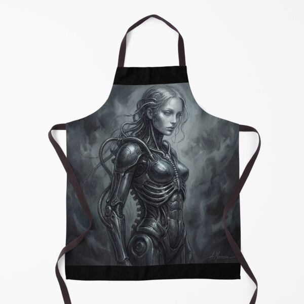 Item preview,  Scifi Biomechanical portrait of a beautiful woman pinup art designed and sold by Vintage Designs +.