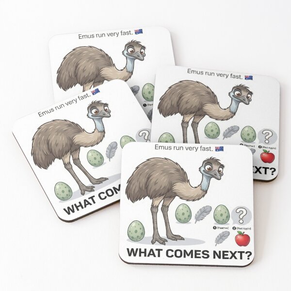 Item preview, Fast Emu Pattern – What Comes Next? Australian Kids Magnet designed and sold by MiracleDroplet.