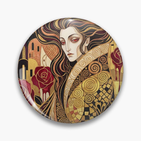 Item preview, Golden Crimson Dream Gustav Klimt style Art Nouveau art designed and sold by Vintage Designs +.