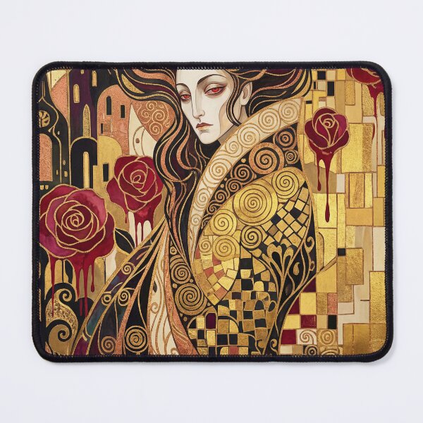 Item preview, Golden Crimson Dream Gustav Klimt style Art Nouveau art designed and sold by Vintage Designs +.