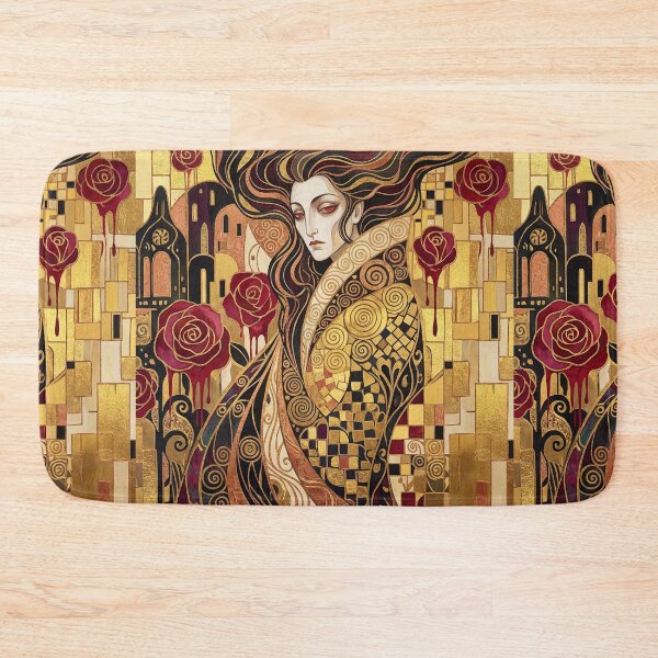 Item preview, Golden Crimson Dream Gustav Klimt style Art Nouveau art designed and sold by Vintage Designs +.