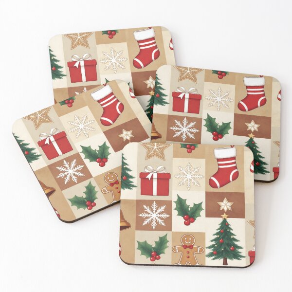 Item preview, Christmas Icons Patchwork Pattern designed and sold by SassyArtistry.