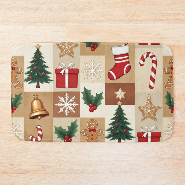 Item preview, Christmas Icons Patchwork Pattern designed and sold by SassyArtistry.