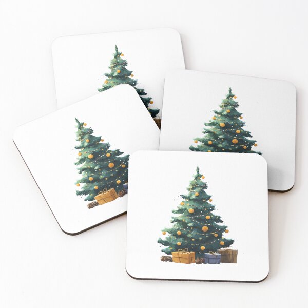 Item preview, Decorated Christmas tree with yellow ornaments designed and sold by MendaciousMina.