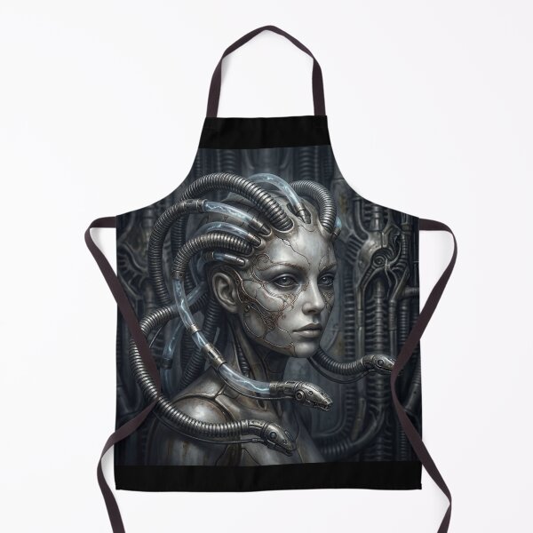 Item preview, Scifi Biomechanical portrait of a beautiful woman pinup art designed and sold by Vintage Designs +.