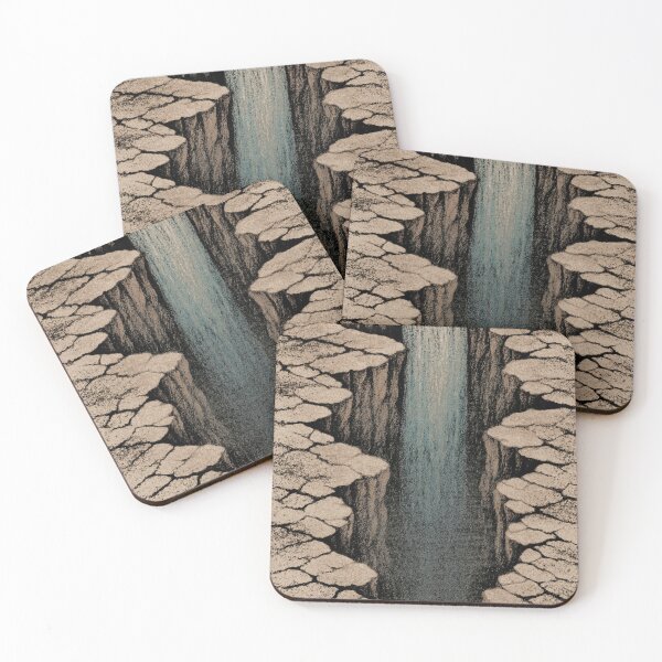 Item preview, Endless Descent – Surreal Vertical Waterfall Landscape designed and sold by WittyUnknown.