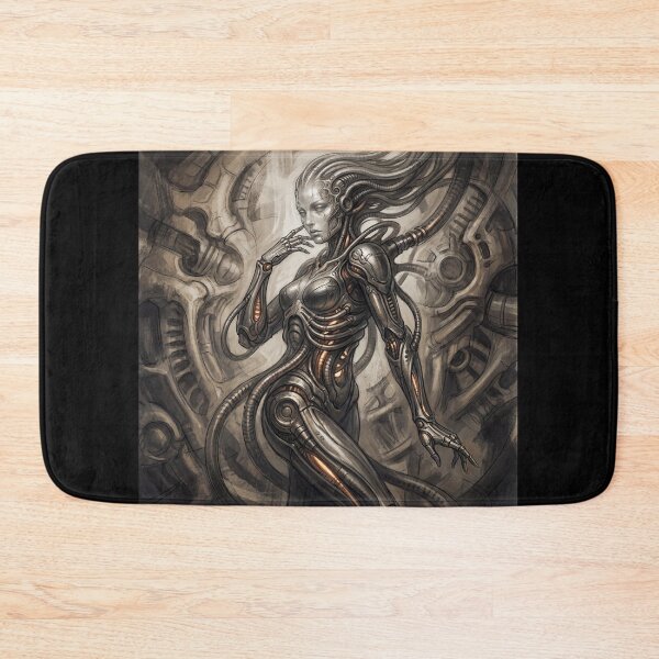 Item preview, Scifi Biomechanical portrait of a beautiful woman pinup art designed and sold by Vintage Designs +.