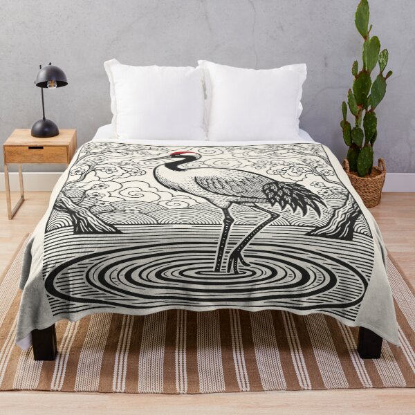 Item preview, Sandhill Crane Bird Linocut Style Birdwatcher designed and sold by Y-Vibes.