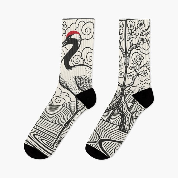 Item preview, Sandhill Crane Bird Linocut Style Birdwatcher  designed and sold by Y-Vibes.