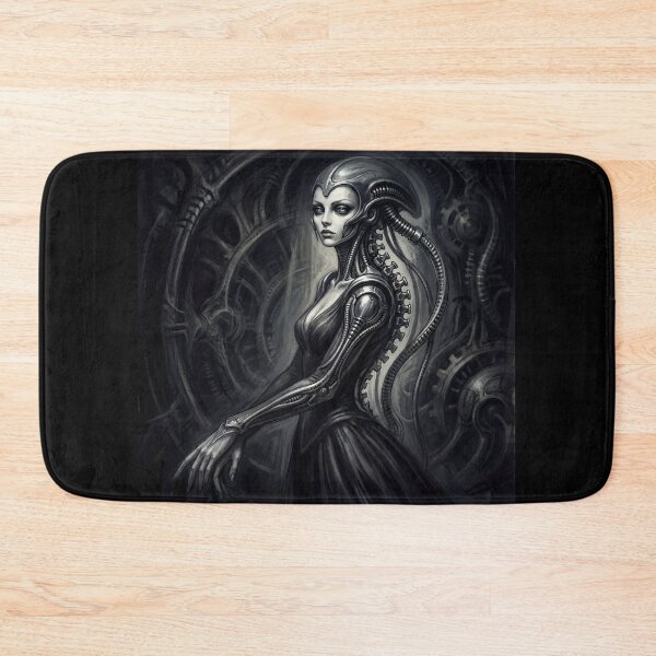 Item preview, Scifi Biomechanical portrait of a beautiful woman pinup art designed and sold by Vintage Designs +.