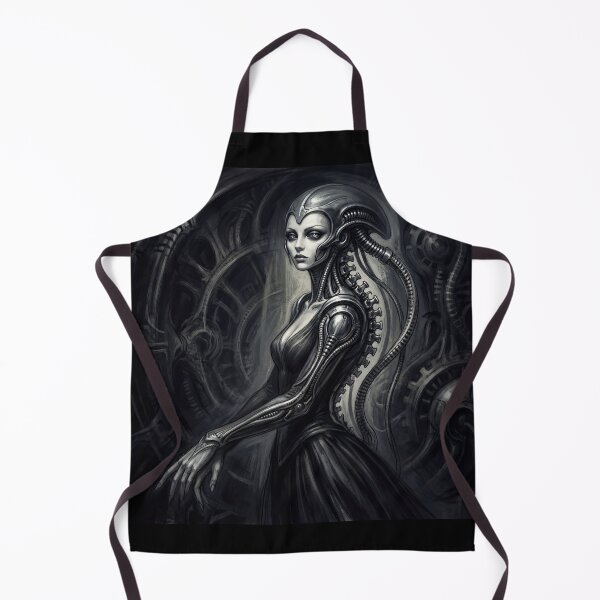 Item preview, Scifi Biomechanical portrait of a beautiful woman pinup art designed and sold by Vintage Designs +.