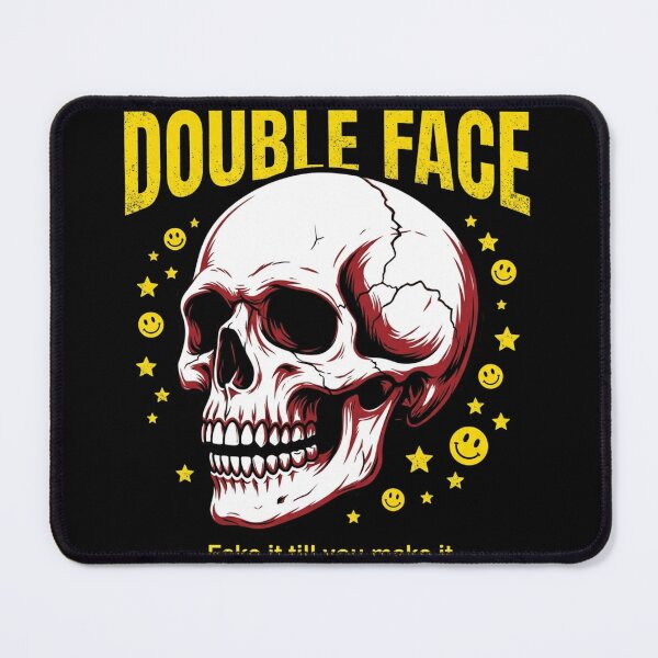 Item preview, Double Face Skull – Fake It Till You Make It | Bold Graphic Streetwear Art designed and sold by Style2Vie.