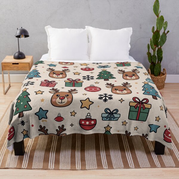 Item preview, Cute Reindeer & Christmas Icons Pattern designed and sold by SassyArtistry.