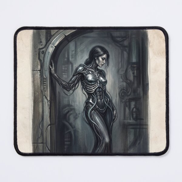 Item preview, Scifi Biomechanical portrait of a beautiful woman pinup art designed and sold by Vintage Designs +.