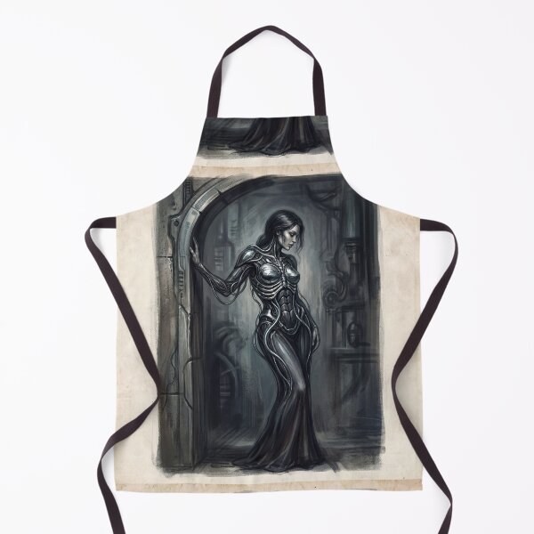 Item preview, Scifi Biomechanical portrait of a beautiful woman pinup art designed and sold by Vintage Designs +.