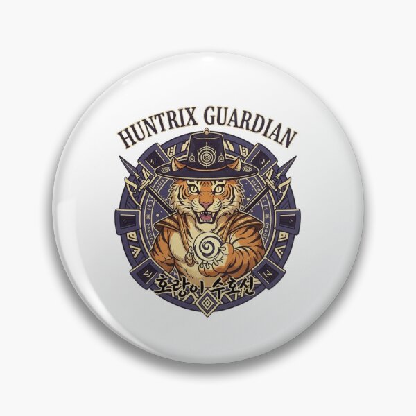 Item preview, Huntrix Guardian Fantasy Tiger Warrior Art - Epic Korean Beastmaster Emblem Print designed and sold by wellie-chic.