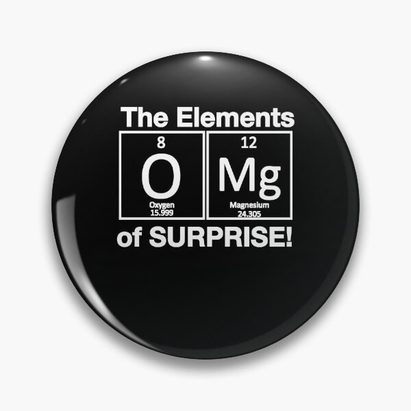 Item preview, Funny Nerdy The Elements of Surprise OMG O Mg Chemistry Teacher White Text designed and sold by MathWare MathClips.