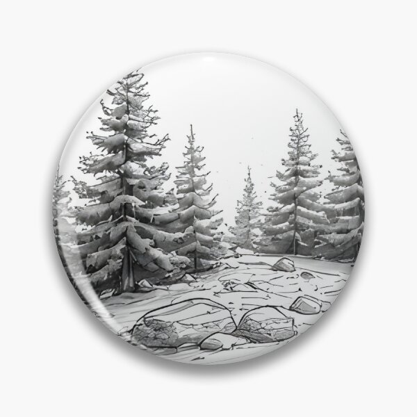 Item preview, Three hills with pine trees and rocks designed and sold by Mianku | Für das Leben.