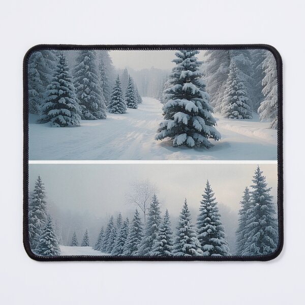 Item preview, Wintery road through snow-covered pine forest designed and sold by Mianku | Für das Leben.