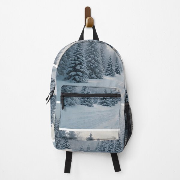 Item preview, Wintery road through snow-covered pine forest designed and sold by Mianku | Für das Leben.