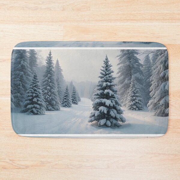 Item preview, Wintery road through snow-covered pine forest designed and sold by Mianku | Für das Leben.