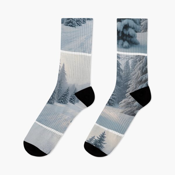 Item preview, Wintery road through snow-covered pine forest designed and sold by Mianku | Für das Leben.