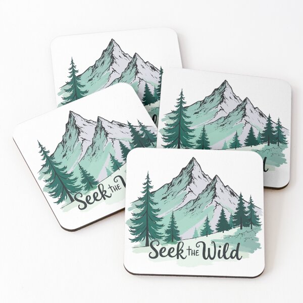Item preview, Seek the Wild T-Shirt - Mountain Evergreen Trees Outdoor Adventure Tee designed and sold by Design-Pro-21.