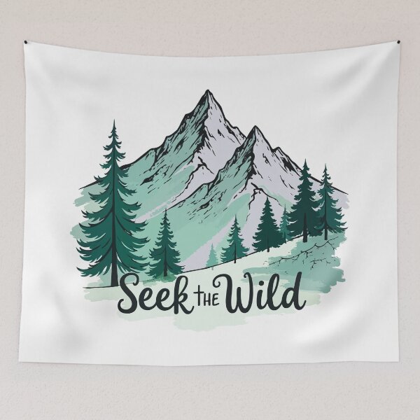 Item preview, Seek the Wild T-Shirt - Mountain Evergreen Trees Outdoor Adventure Tee designed and sold by Design-Pro-21.
