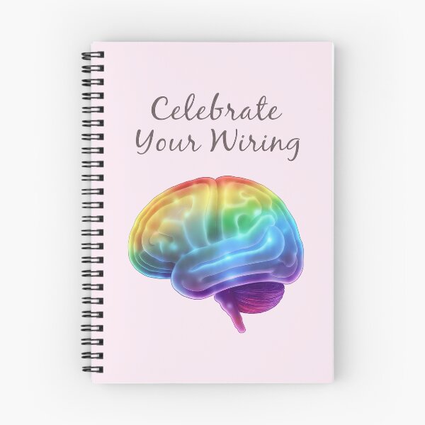 Item preview, “Celebrate Your Wiring” Rainbow Brain – Neurodiversity Pride Colorful Abstract Design designed and sold by PureBrain.